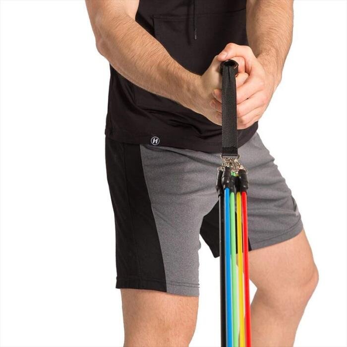 Set de bandas elásticas de resistencia y gomas para entrenamiento físico - Imagen 2
