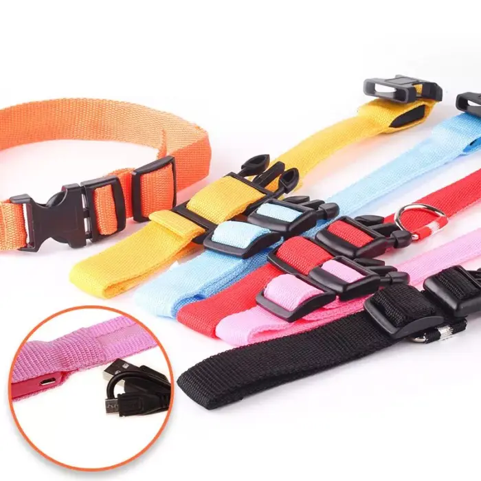 Collar brillante LED para perro y gato recargable por USB