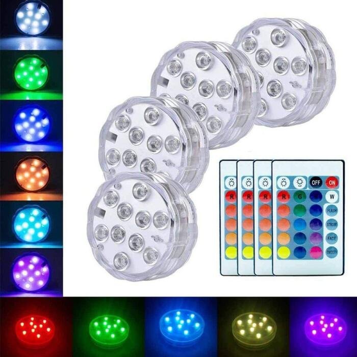 Luz led sumergible con batería