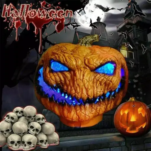 Dale un toque más horroroso a tu decoración con esta increíble Calabaza con Luz LED para Halloween. Yaloveo.es