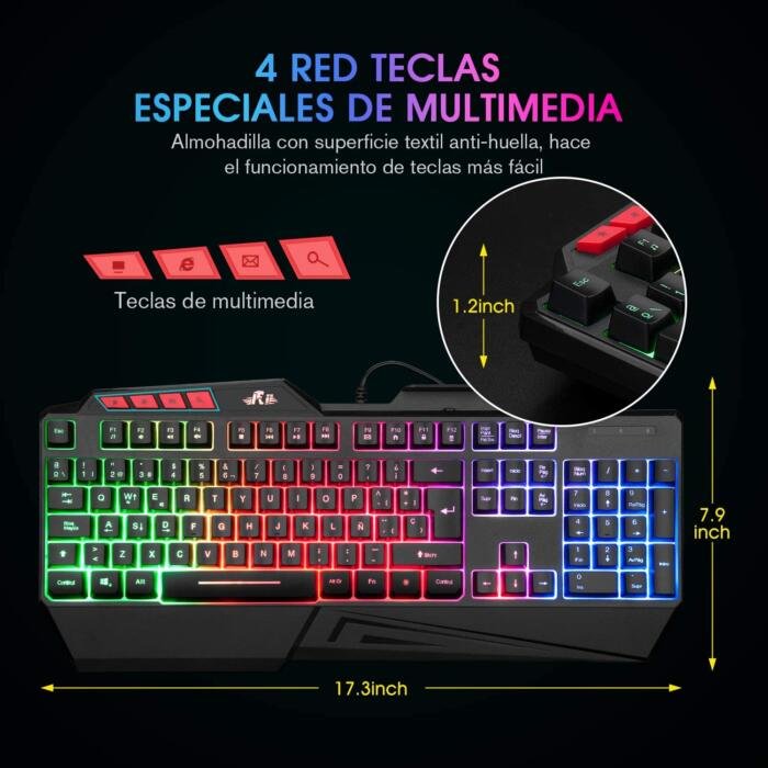 Teclado mecánico Gaming retroiluminado PS4, PC, XBox ONE - Imagen 4