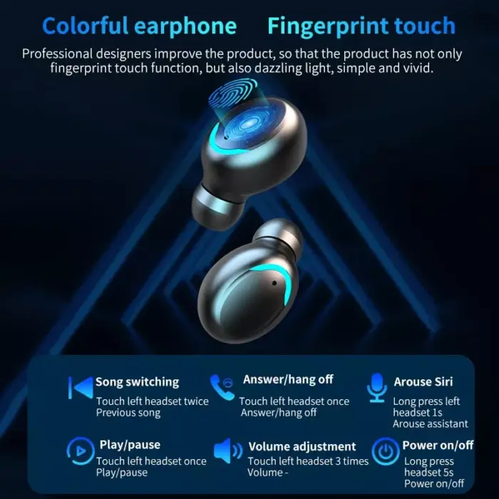 Auriculares  inalámbricos por Bluetooth 5,0 táctiles - Imagen 4