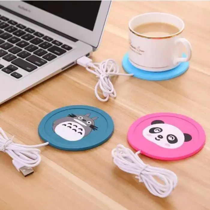 Posavasos calentador USB de silicona con dibujos animados