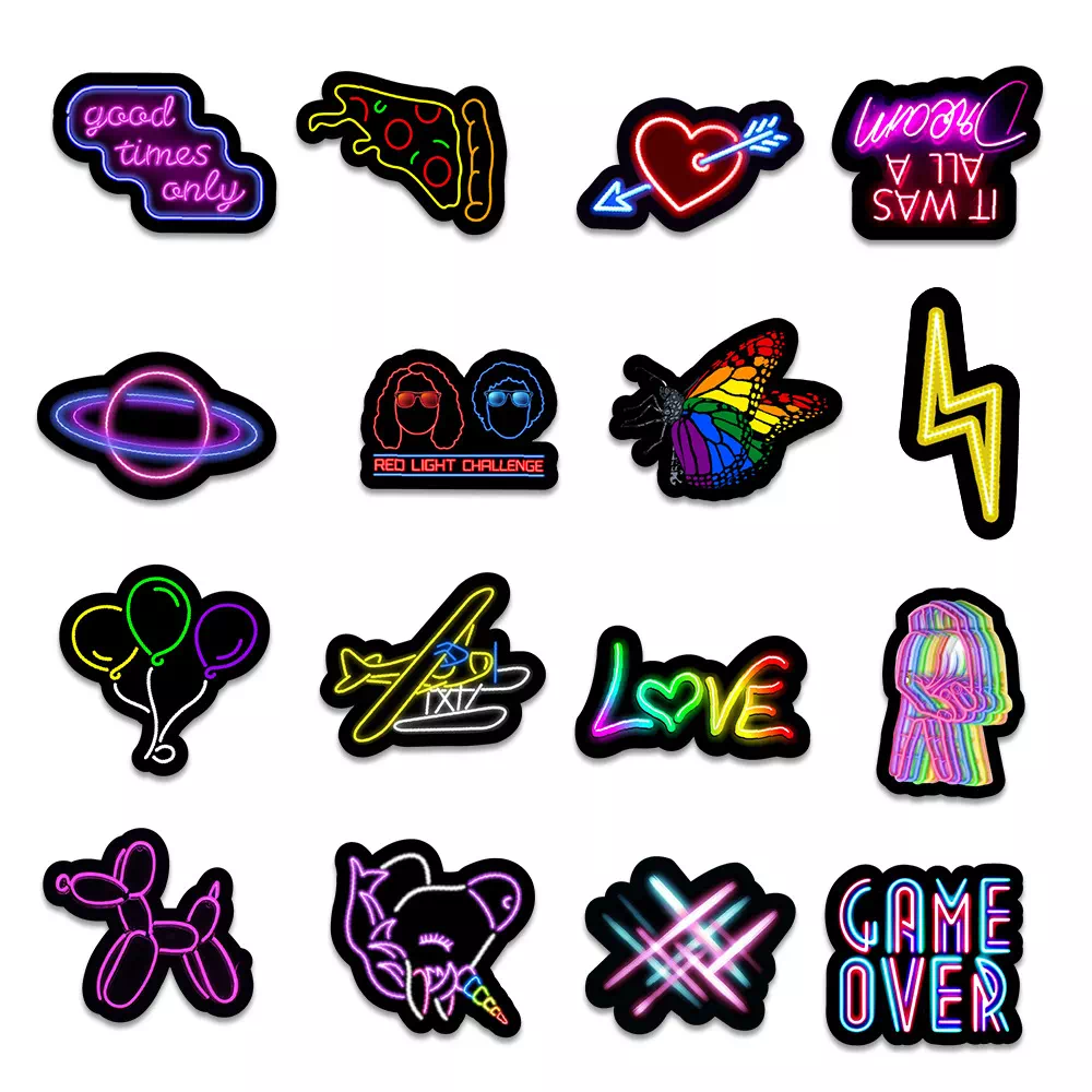 Pegatinas estilo luz de neón Yaloveo.es