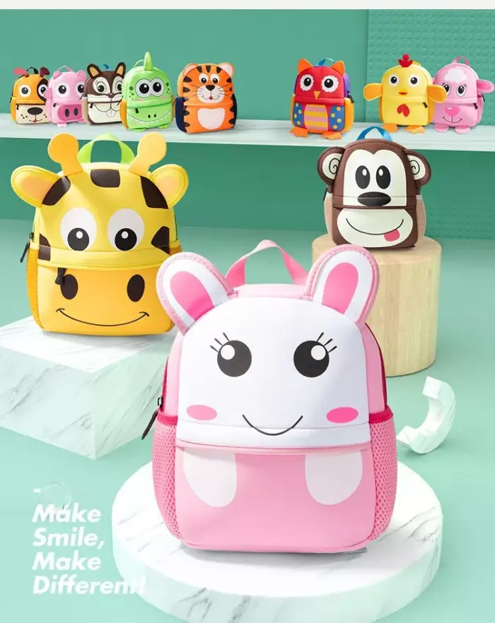 Mochila escolares infantil con diseño de animales - Imagen 3