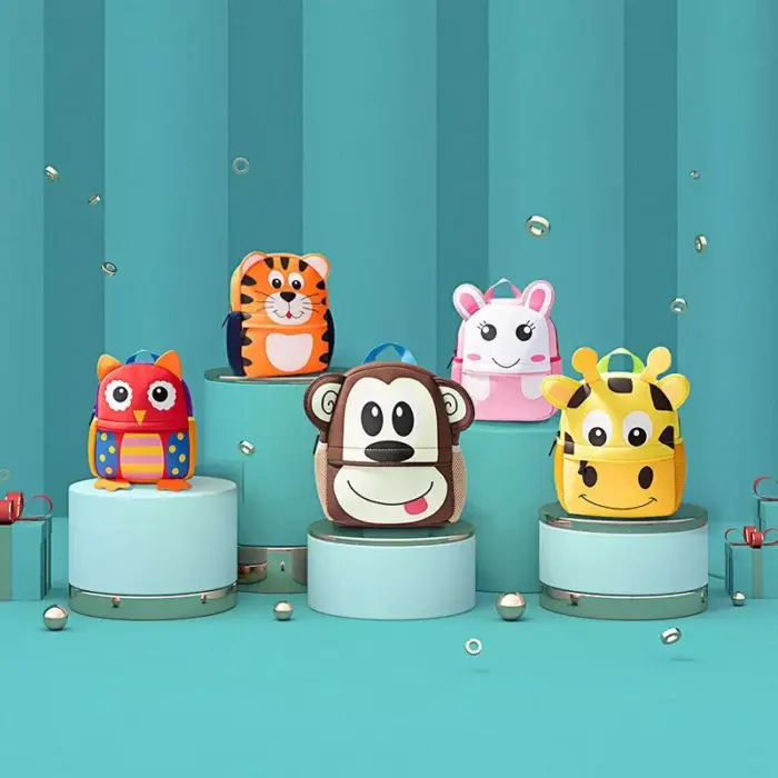 Mochila escolares infantil con diseño de animales - Imagen 4