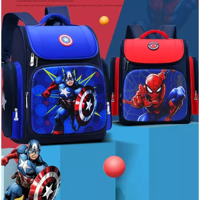 Mochila escolar Spiderman y Capitán America - Imagen 2