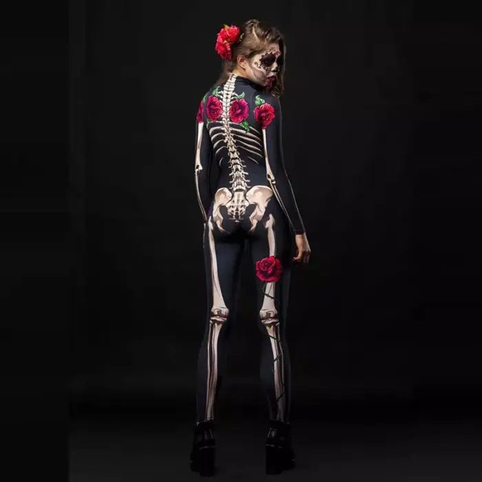 Disfraz Halloween de esqueleto para mujer y niña - Imagen 2