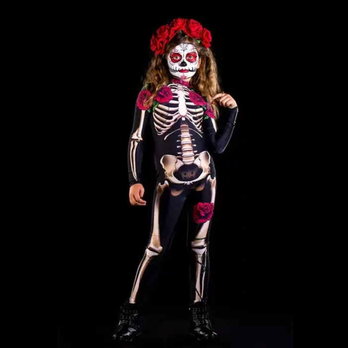 Disfraz Halloween de esqueleto para mujer y niña - Imagen 3