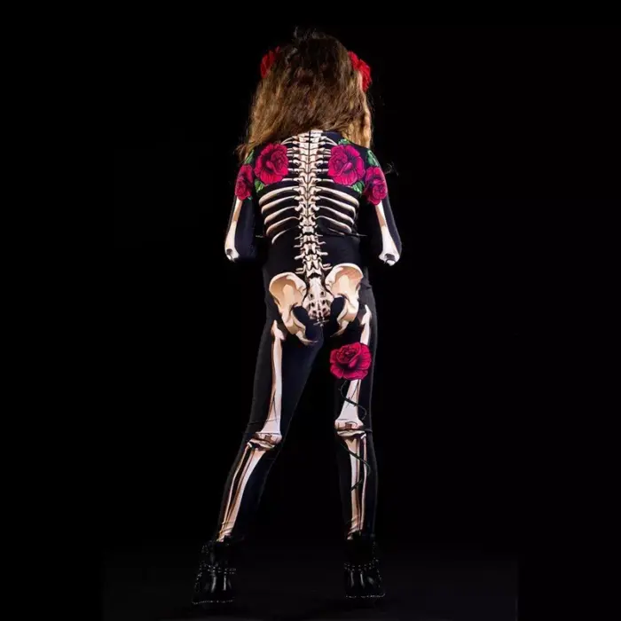 Disfraz Halloween de esqueleto para mujer y niña - Imagen 4