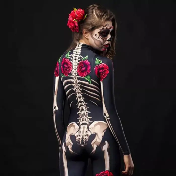 Disfraz Halloween de esqueleto para mujer y niña - Imagen 5