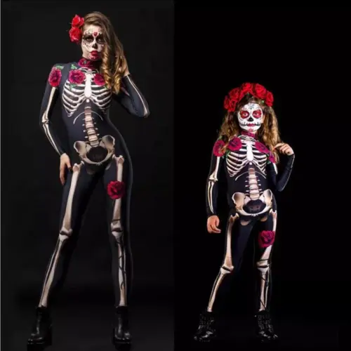 Disfraz Halloween de esqueleto para mujer y niña Yaloveo.es