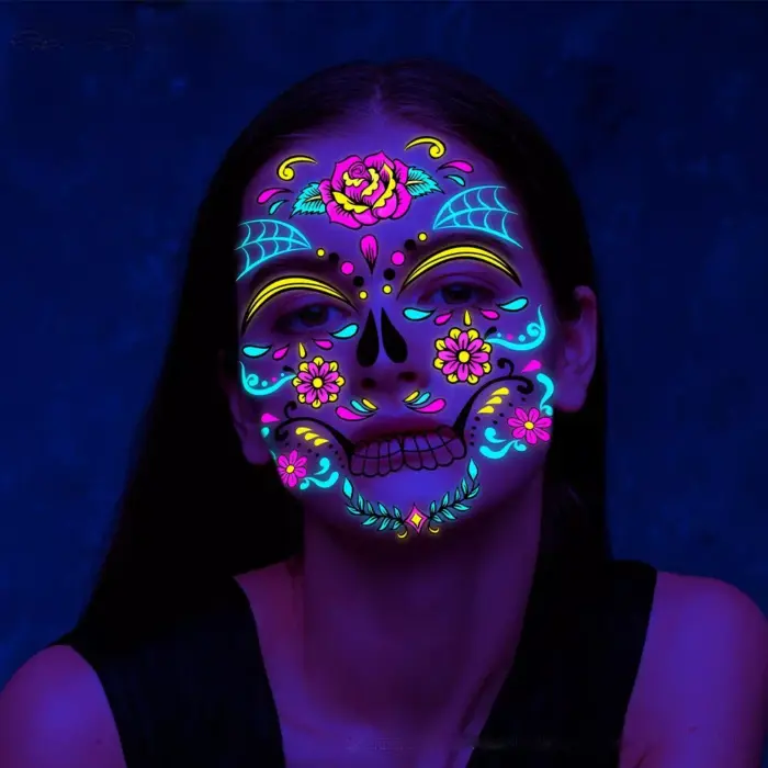 Tatuaje temporal luminoso para Halloween Yaloveo.es
