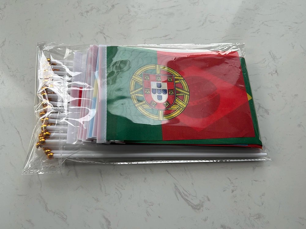 Banderines países fútbol 48 piezas 14x21cm decoración - Imagen 5