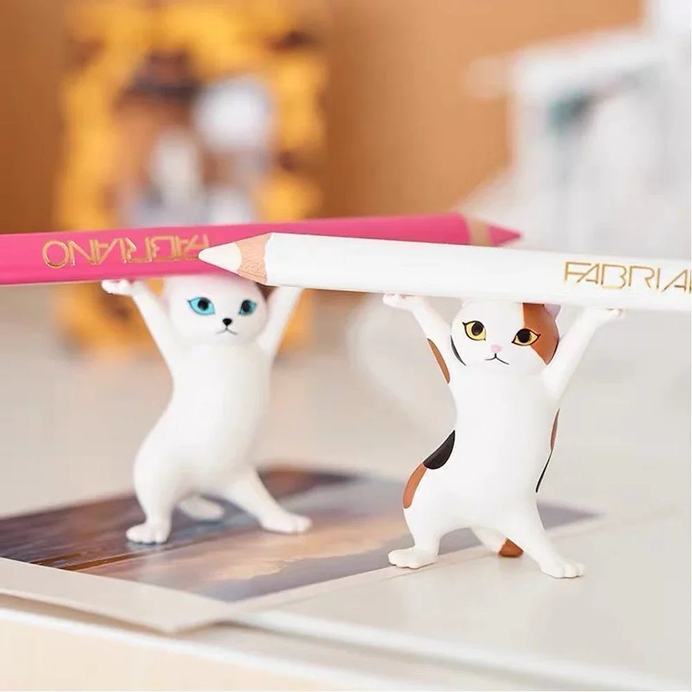 Soporte para bolígrafos gatos kawaii - Adorno escritorio - Imagen 2