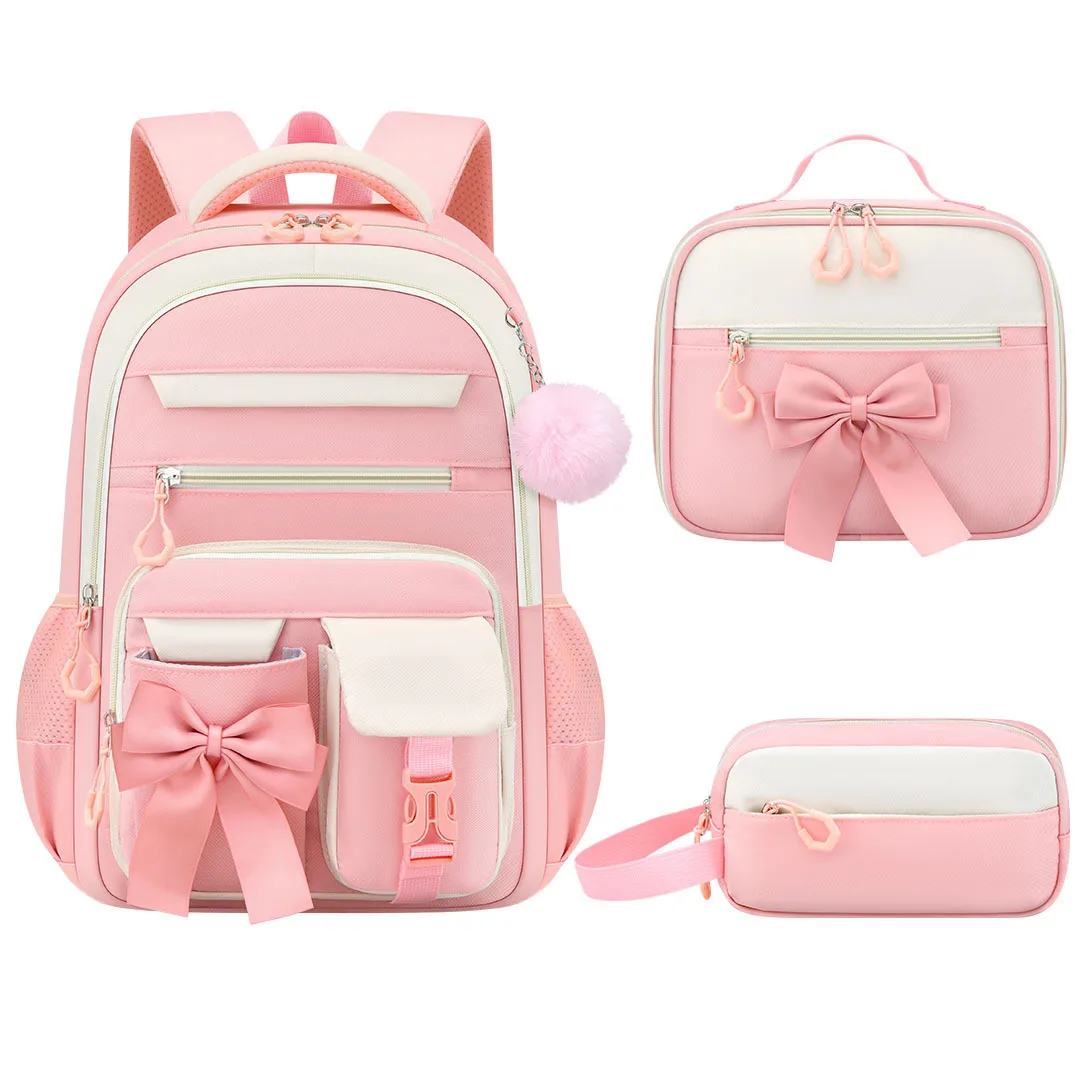 Mochila Escolar Niña 3 Piezas Conejos y Purpurina - Imagen 3